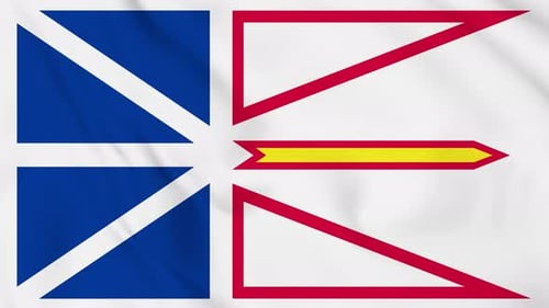 Waving Flag of Newfoundland and Labrador Province Seamless Loop
