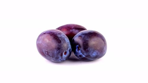 Rotating Close Up of Ripe Purple Plums