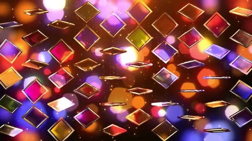 Colorful Abstract Diamonds Rotating Festive Background