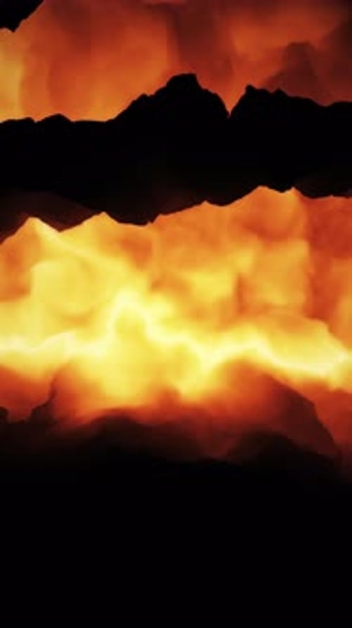 Vertikaler abstrakter Inferno-Hintergrundschleife mit wütendem Feuer