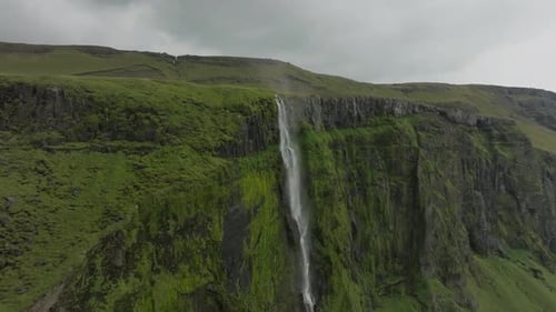 Aerial drone view of the landscape of Iceland