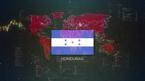 Honduras Stock Market Chart Background With Flag