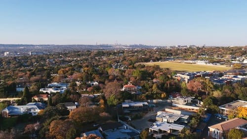 Johannesburg Skyline With Clear Blue Sky