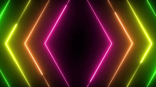 Neon Geometric Diamond Tunnel Loop Background
