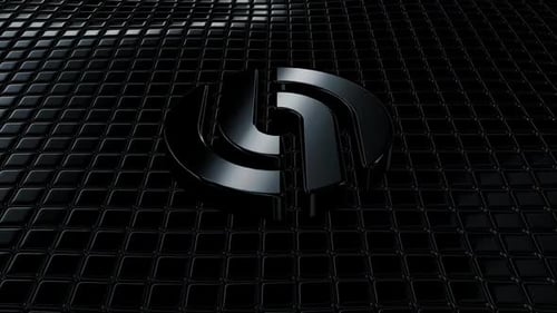 Sleek 3D Metallic Logo Reveal on Dark Grid Background
