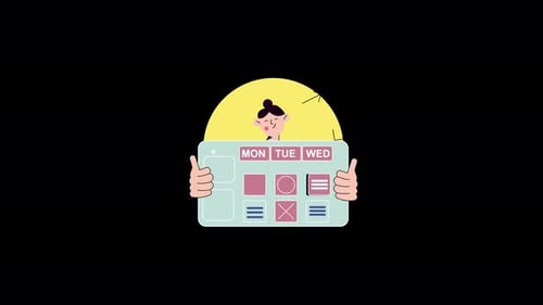 Animated Character with Task Management Calendar