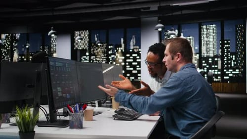 Engineering Team in Silicon Valley Company Office Developing Apps with AI