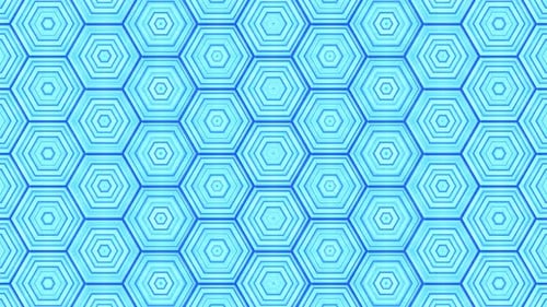 Animated Blue Geometric Hexagon Pattern Loop