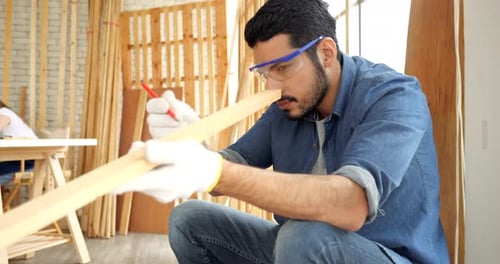 Carpenter workers working in workshop