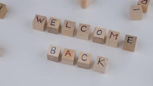welcome back wooden alphabet