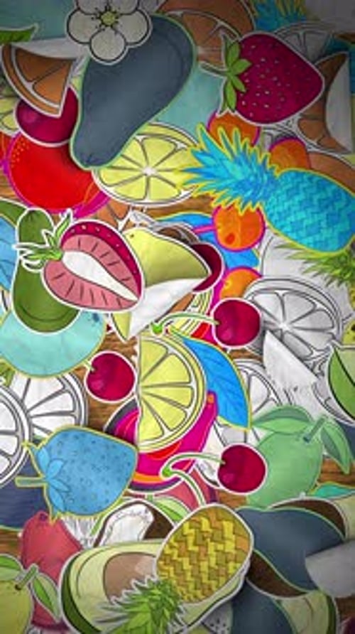 Fruit Themed Stickers Background