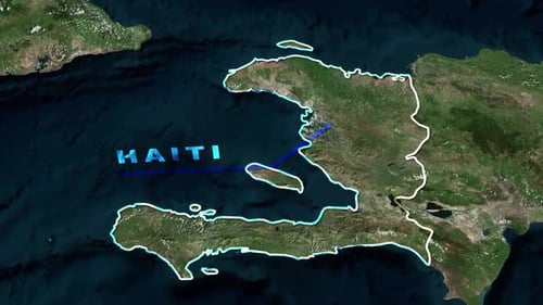 Earth Zoom In to Haiti Country Map Reveal