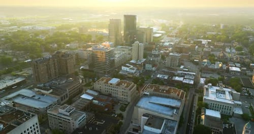 Urban Landscape of Downtown District of Lexington City in State of Kentucky USA Evening Skyline with