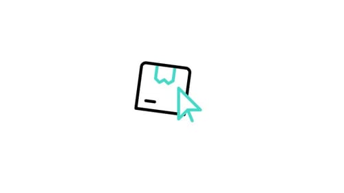 Flat Design Icon Animation of Box with Cursor and Checkmark