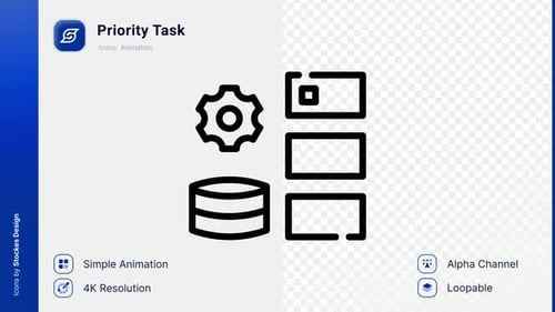 Animated Flat Design Business Technology Icons Pack
