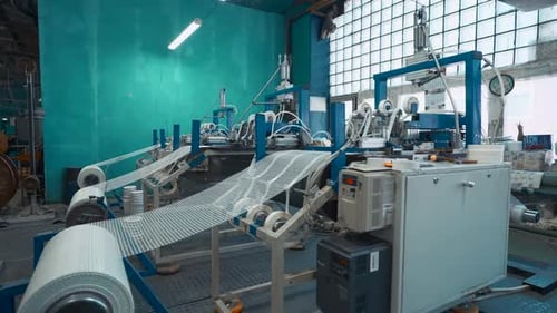 Producción industrial de rejillas de plástico Máquinas creativas de bobinado de mallas termoplásticas hechas de