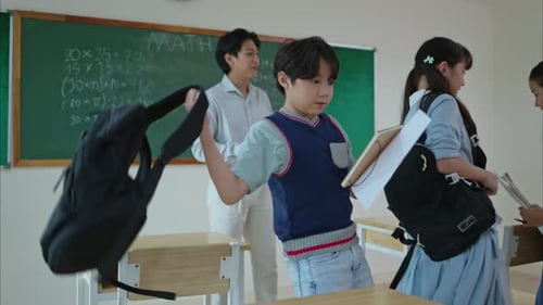 Students and teachers during school break
