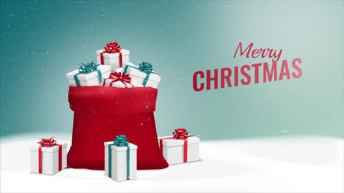 Animated Santa Sack Fills with Gifts and Reveals Christmas Greeting