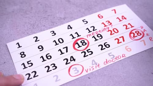 Plan a Work Week Circle and Strike Through Calendar Dates Write Planning Day