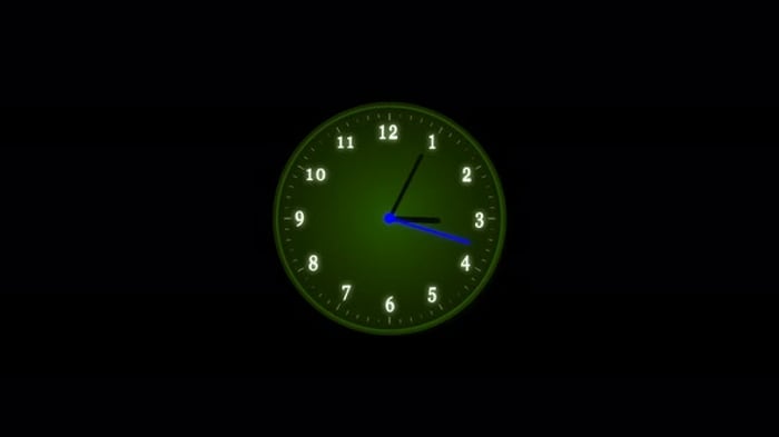 Green Color Analog Clock Animated, Backgrounds Motion Graphics ft ...