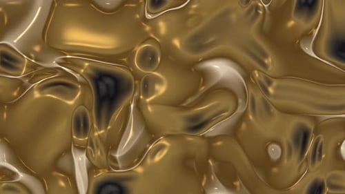 Abstract Fluid Golden Liquid Waves Seamless Loop Background