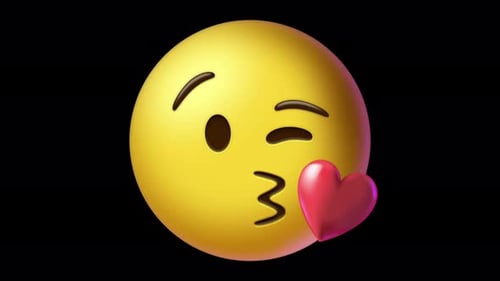 Animated 3D Winking Face Blowing Kiss Emoji