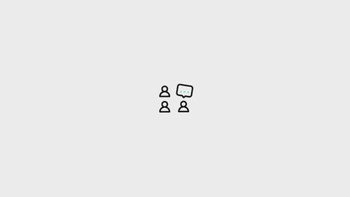 Flat Animated Icon of People Talking with Speech Bubble