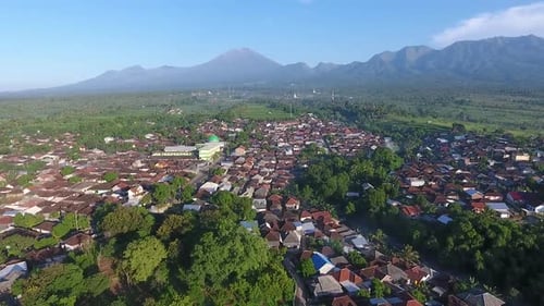 Aerial beautiful village view