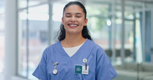 Portrait, happy and employee in hospital as professional for healthcare, wellness and medicine