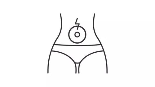 Animación de la línea de dolor abdominal
