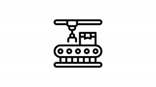 Automated Production Line Robot Icon Animation