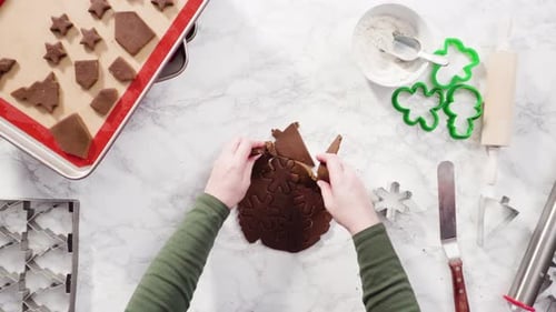Making Christmas Gingerbread Cookies at Home