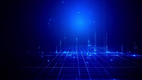 Fondo abstracto de cuadrícula digital futurista azul oscuro