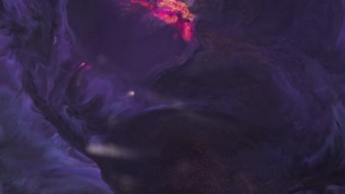 Es sieht aus wie ein Gemälde einer Höhle mit violettem Hintergrund
