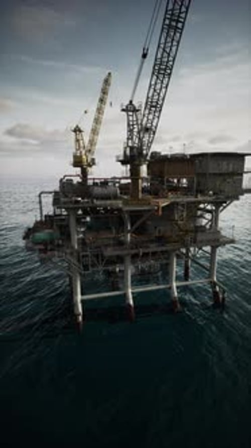 Old Oil Rig in the Middle of the Ocean