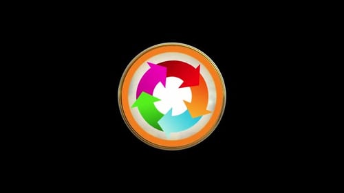 Colorful 3D Looping Cycle Arrows Icon Animation