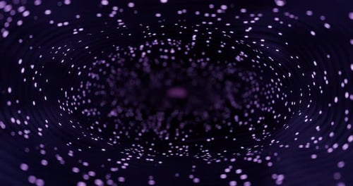 Mesmerizing Tunnel with Glowing Purple Dots Blurred Background