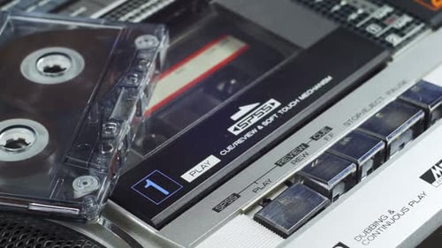 Playing Audio Cassette on Vintage Tape Deck