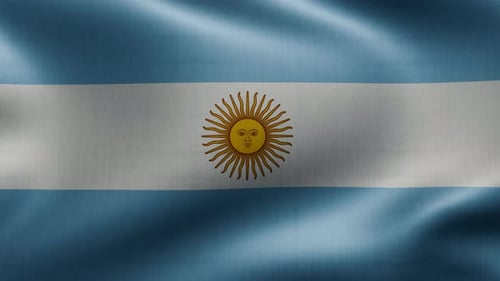 Realistic Argentina Flag Waving Seamless Loop