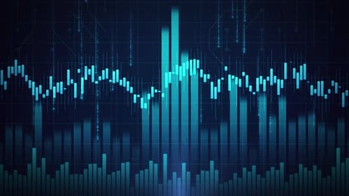 Stock Market Financial Data Analysis Digital Background with Abstract Charts