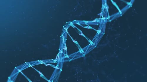 Animated Futuristic Geometric DNA Helix Plexus Network