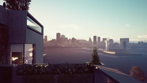 A Cityscape View From a Rooftop