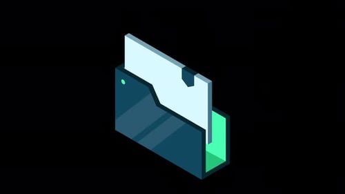 Isometric folder with documents animation. Document folder isometric. Archive containing documents