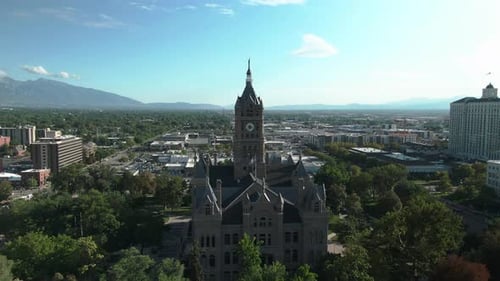 GREAT SHOOT APPROACHING THE SALT LAKE CITY AND COUNTY BUILDING