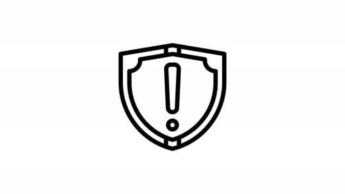 Animated Security Warning Shield Line Icon
