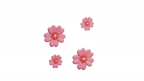 Decorative Pink Flowers with Smooth 3D Animation
