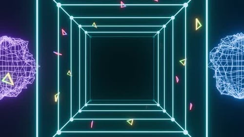 80er Wireframe Neon Hd