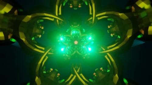 Abstract Geometric Glowing Tunnel Loop Animation