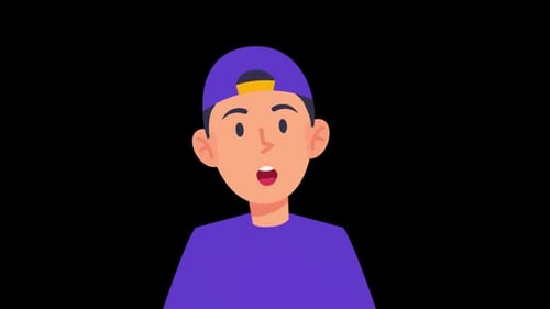 2D Cartoon Character Talking Animation Alpha Channel