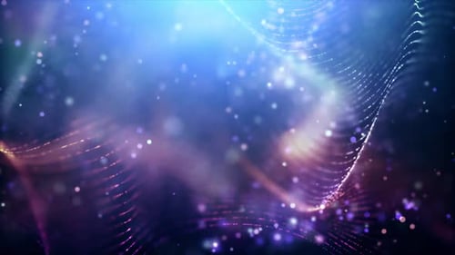 Abstract Digital Particle Wave Background Loop